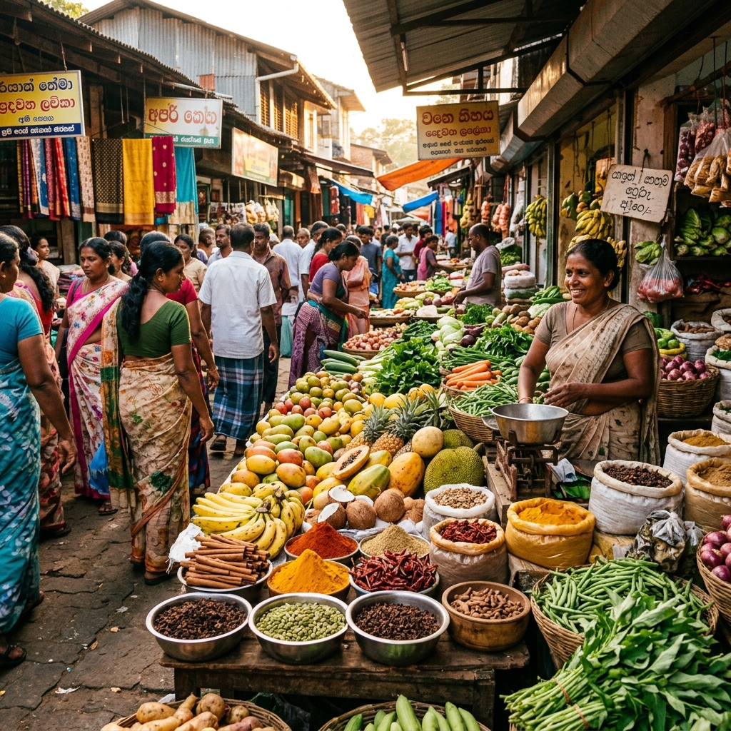 Vibrant local food market in Kandy