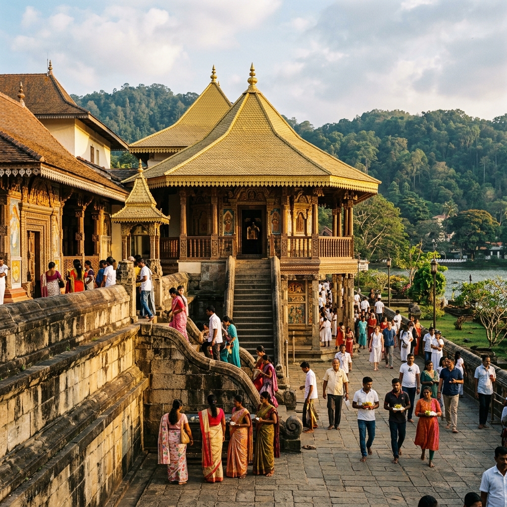 The Temple of the Tooth Relic in Kandy, Sri Lanka