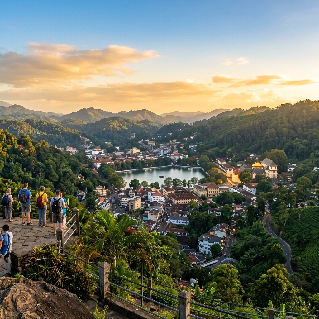 Panoramic viewpoint overlooking Kandy city